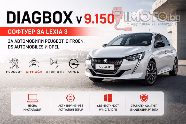 Lexia 3 Diagbox диагностика Peugeot Citroen - Diagbox 9.150 2023 Софтуер за Lexia 3 Full Chip
