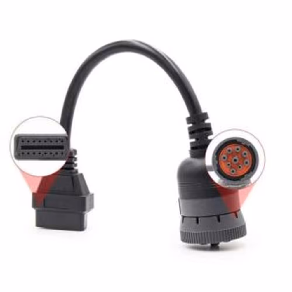 J1939 9-Pin към OBD2 Адаптер - Диагностичен Кабел за... - J1939 9-Pin към OBD2 Адаптер - Диагностичен Кабел за Камиони Cummins