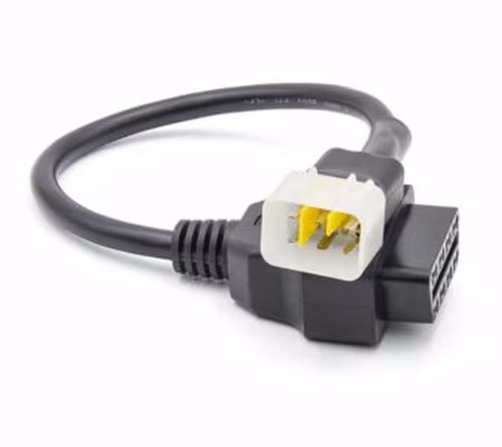 6PIN към 16PIN OBD2 адаптер за Delphi - 6PIN към 16PIN OBD2 Диагностичен Адаптер Кабел за Мотоциклети - Съвместим с Delphi