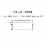 6PIN към 16PIN OBD2 адаптер за Delphi - снимка 1