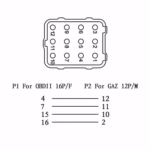 12PIN към 16PIN OBD2 Диагностичен Адаптер Кабел за GAZ - снимка 1