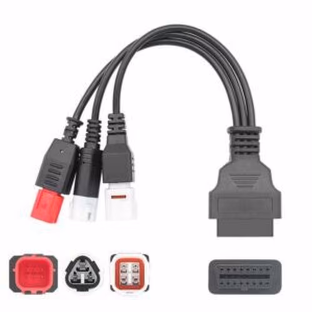 Комбиниран OBD2 Кабел за Yamaha и Honda Мотоциклети... - Комбиниран OBD2 Кабел за Yamaha и Honda Мотоциклети - 3-пинов, 4-пинов и 6-пинов