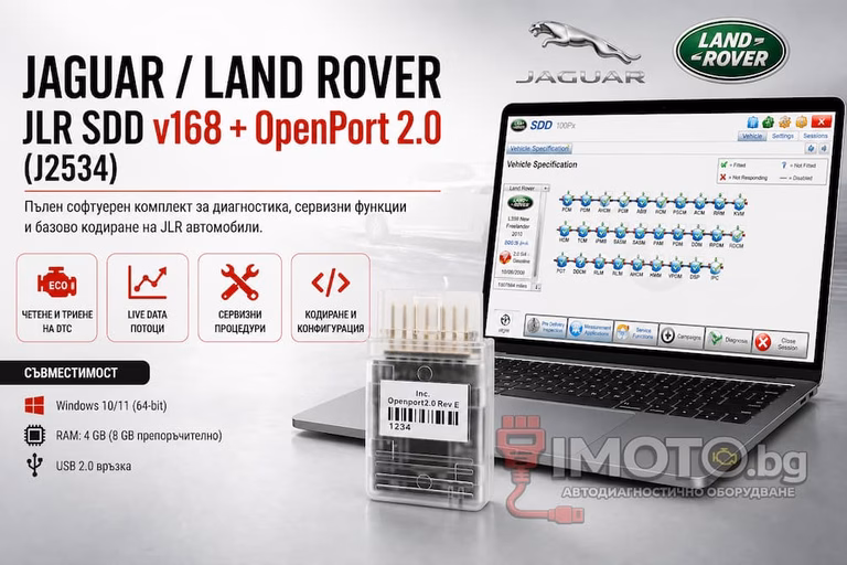 Tactrix OpenPort 2.0 J2534 PassThru - Диагностика за Jaguar/Land Rover - JLR SDD v168 + OpenPort 2.0 (J2534)