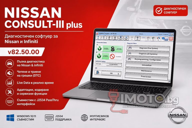Nissan CONSULT III Plus диагностика - Nissan CONSULT III Plus v82.50.00 - Официален диагностичен софтуер за Nissan и Infiniti
